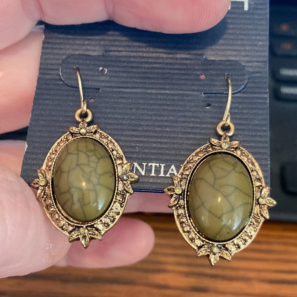Olive Green colored Earrings